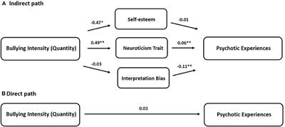 Pathways linking school bullying and psychotic experiences: Multiple mediation analysis in Chinese adolescents and young adults